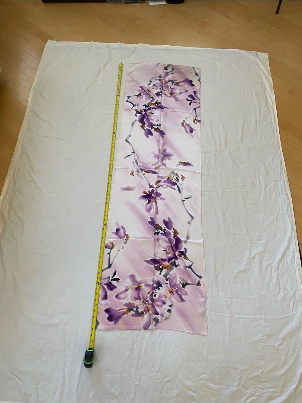 Handmade 100% Silk Lavender Floral Wrap Scarf Top